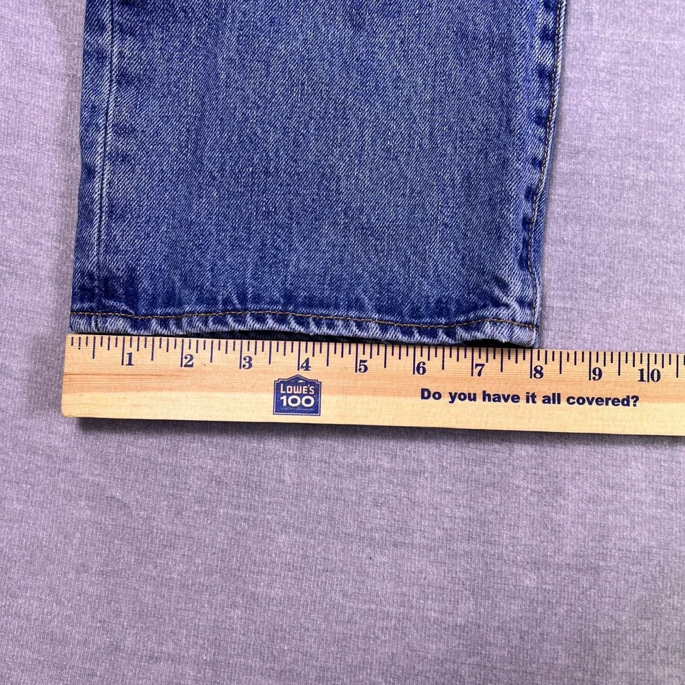 Levis 501 Original Straight Leg Mid Rise Button Fly Jeans Mens 36x29 Blue Denim